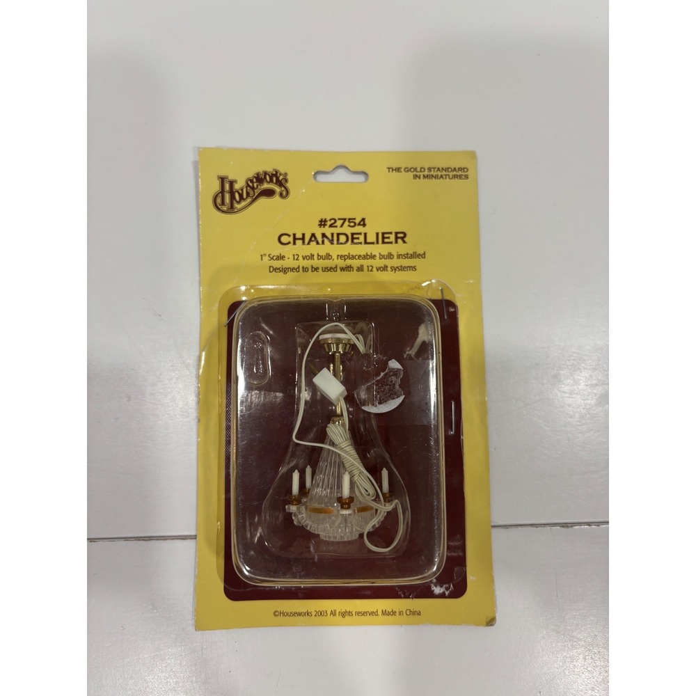 Houseworks 2754 Dollhouse Miniature Chandelier 1 Inch Scale 12 Volt Gold Tone